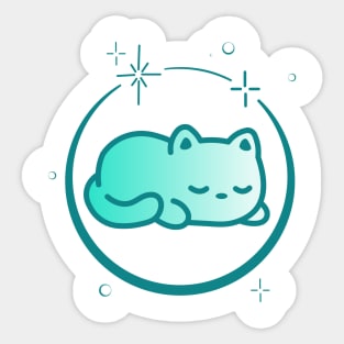 Cute Cat Kitten Kitty in Space Galaxy Sticker